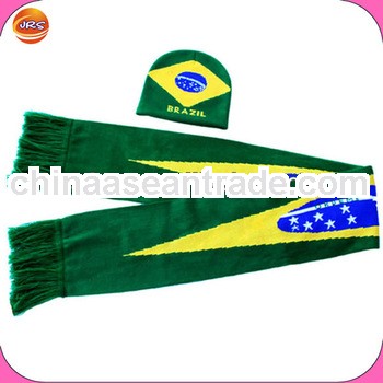 promotion sports jacquard football Brazil scarf