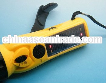 protable Solar dynamo flashlight for mobile phone radio