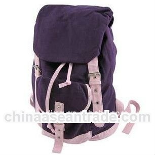 pure color cut double shoulder backpack for girls