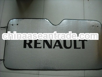 retractable air bubble front car sun shade with silk screen printing