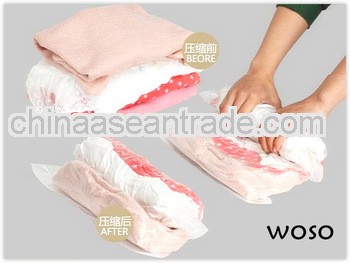 reuable hand-rolling vacuum bag for travel