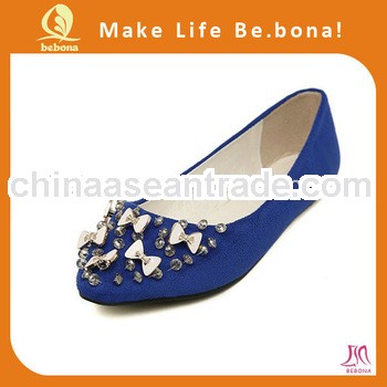 royal blue womens dress shoes with metal decor