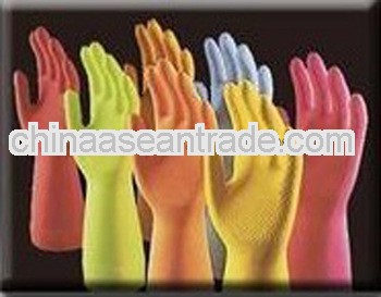rubber colorful latex household gloves