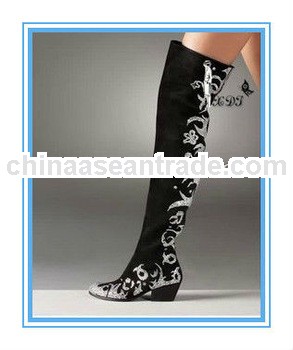 sexy black overknee boots diamond fashion women boots