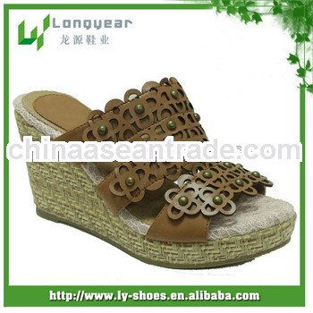 sexy cheap women wedge shoes and slipper,women pu slippers shoes