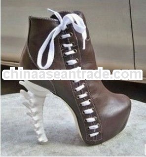 sexy strap leather boots women high heel boot