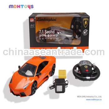 simulat R/C 1:14 4CH Car with sound and light(Small steering wheel)MH-027255