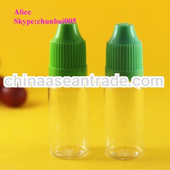 smoke juice 10ml bottles childproof cap with long thin tip,SGS and TUV