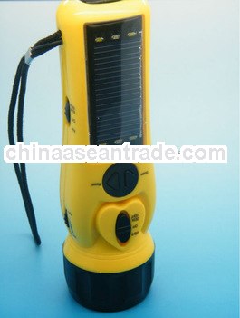 solar and dynamo torch solar energy charger torch light