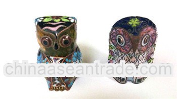 stock chinese cloisonne handicraft owl