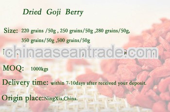 the dried fruit goji wolfberry