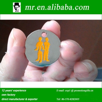 two men shopping metal jeton token coins with keyring