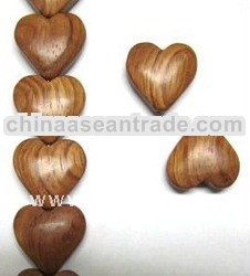 Bayong Wood Heart Beads