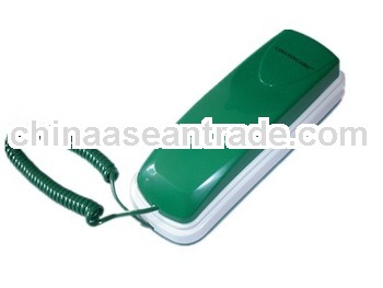 wall mounted small corded telephone, trim line telephone, mini telephone
