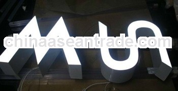 white frontlit illuminated resin LED letter