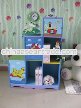 wooden children toys storage cabinet