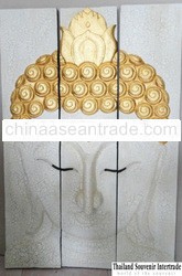 Carving buddha face 3pieces(Wood)
