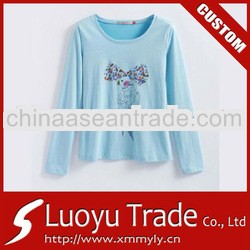 100% Cotton Girls Long Sleeve T shirts in bulk