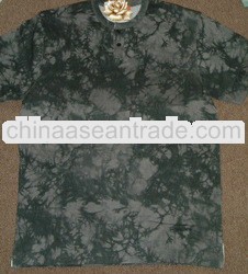 100% cotton Men spray Print T-shirts top single jersey yard dyed cloth fabric top with enzyme garmen