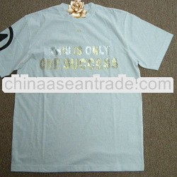 100% cotton Print T-shirts top single jersey cloth fabric transfer paint top short sleeve