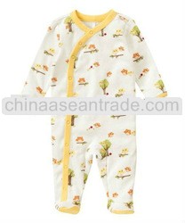 100% cotton cute long sleeve infant girl jumpsuit