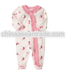 100% cotton cute long sleeve toddler girl jumpsuit