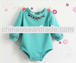 100% cotton embroidery baby girl romper