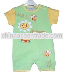 100%cotton interlock short sleeve baby suit
