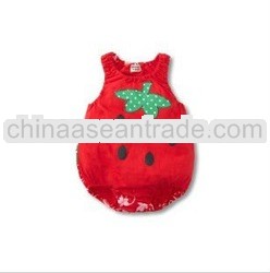 2012 Doomagic baby girls Strawberry sleeveless summer baby rompers
