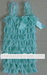 2013 Baby Girls Petti Lace Romper Aqua Lace Romper Photography Prop Birthday Outfit Baby Shower Gift