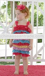 2013!Beauty rainbow summer lace romper for baby