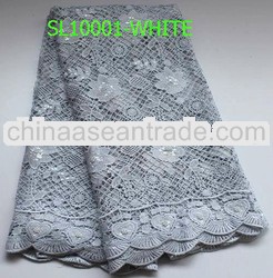 2013 african watersouble embroidery fabric with shinning sequins lace