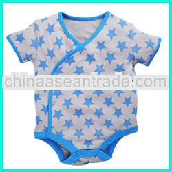 2013 new design fashion stars print short sleeve baby boys bamboo clothing baby jumpsuit tc6133
