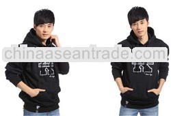 2013 new design men's pullover hoody with silk print