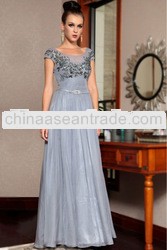 2013 purity gray real silk off-shoulder ladies long evening dress on sale