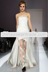2013 sexy style purity white low-cut backless ladies long evening dress