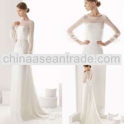 2013 wholesale real sample organza long sleeves wedding dress patterns/sheer organza detacheable str