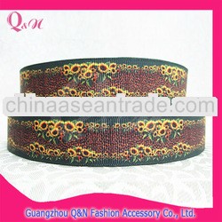 22MM Custom Sunflower Design Grosgrain Ribbon