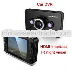 2.7" LCD D6 car camera video recorder DVR with IR night vision+HD 1080P +140 degree view angle+