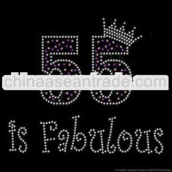 55 Is Fabulous Wholesale Rhinestone Transfers Design