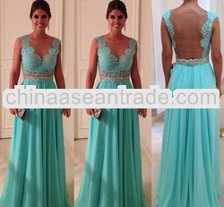 Anny 11033 The Backless Sexy Long Formal Evening Dresses Lace 2014 Free Shipping Russia and Brazil