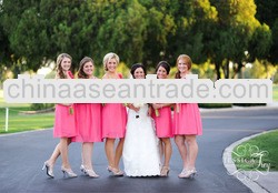 BM115 Bridesmaid Dress Patterns Floral One Shoulder Short Skirt Western Formal Chiffon Bridesmaid Dr