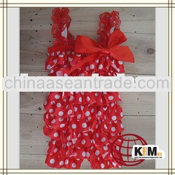 Baby Hot Pink Polka Dots Minnie Mouse Satin Petti Romper