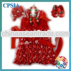 Baby Snowflake printed Xmas dresses Girls Latest dresign Princess petti dress infnat party dress set