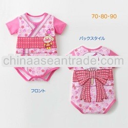 Baby boys and girls short sleeves rompers ,fake 2pcs kimono style romper