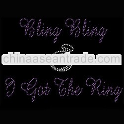 Bling Bling I Got the Ring Iron On Rhinestone Transfer Design