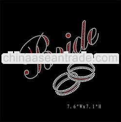 Bling Bride rhinestone iron on transfer motif for t-shirt and hoodies