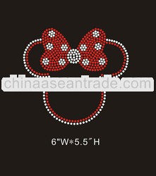 Bling Minnie hot fix rhinestone iron on transfer design for T-shirt