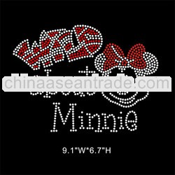 Bling Wild about Minnie iron on rhinestone transfer design for T-shirt