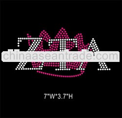 Bling ZTA hot fix rhinestone iron on transfer design for T-shirt